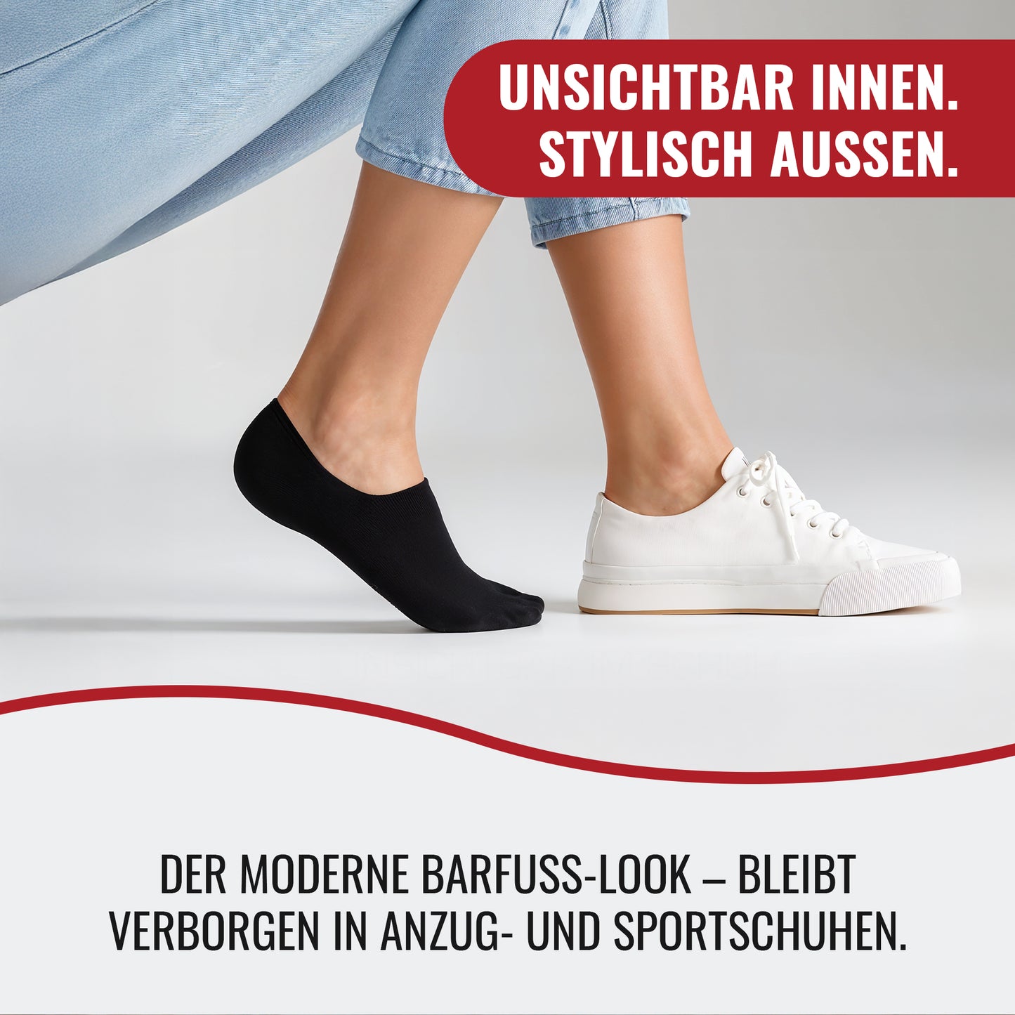 The Invisible | Füßlinge, 10 Paar, schwarz, weiß und grau