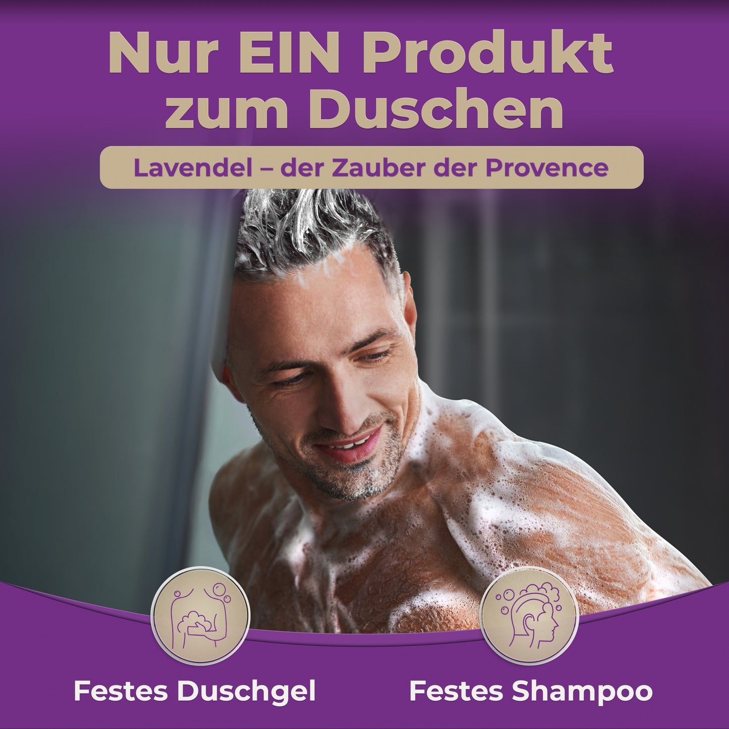 larum sports Duschseife Lavendel, 2 Stück