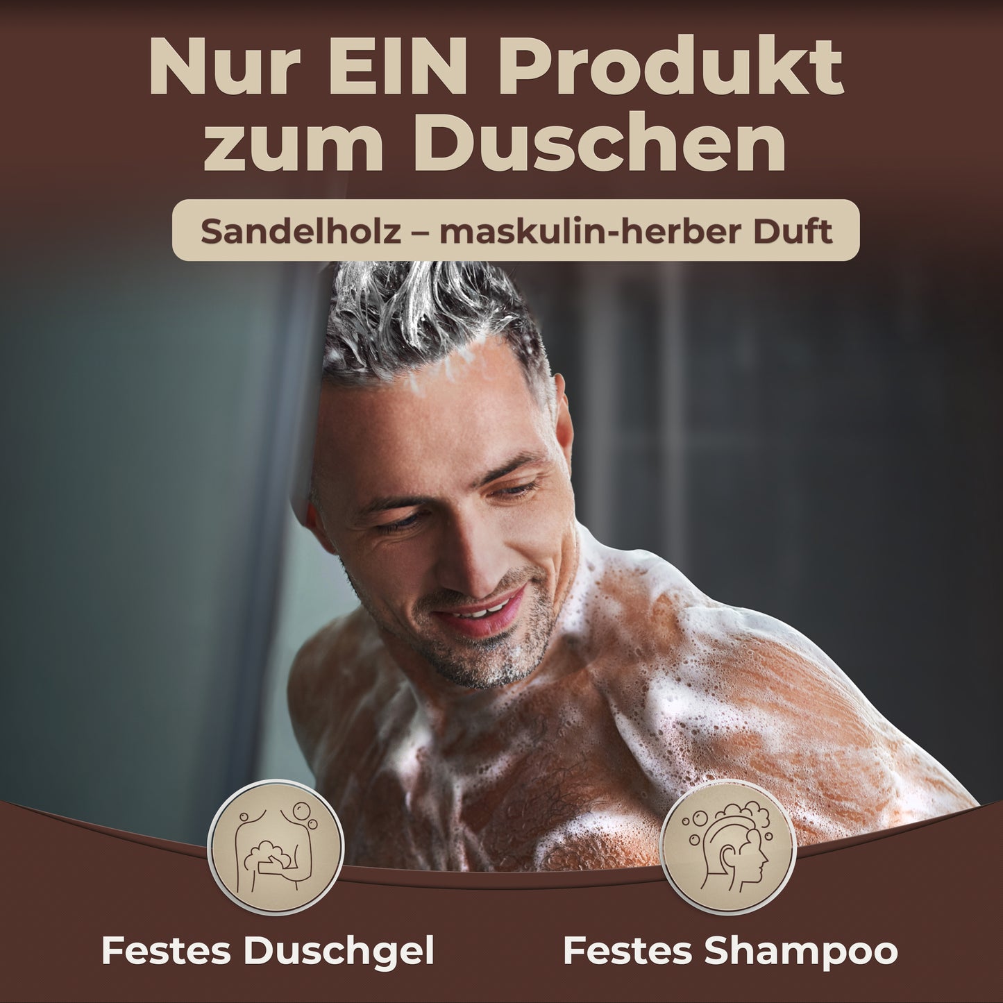 larum sports Duschseife Sandelholz, 2 Stück