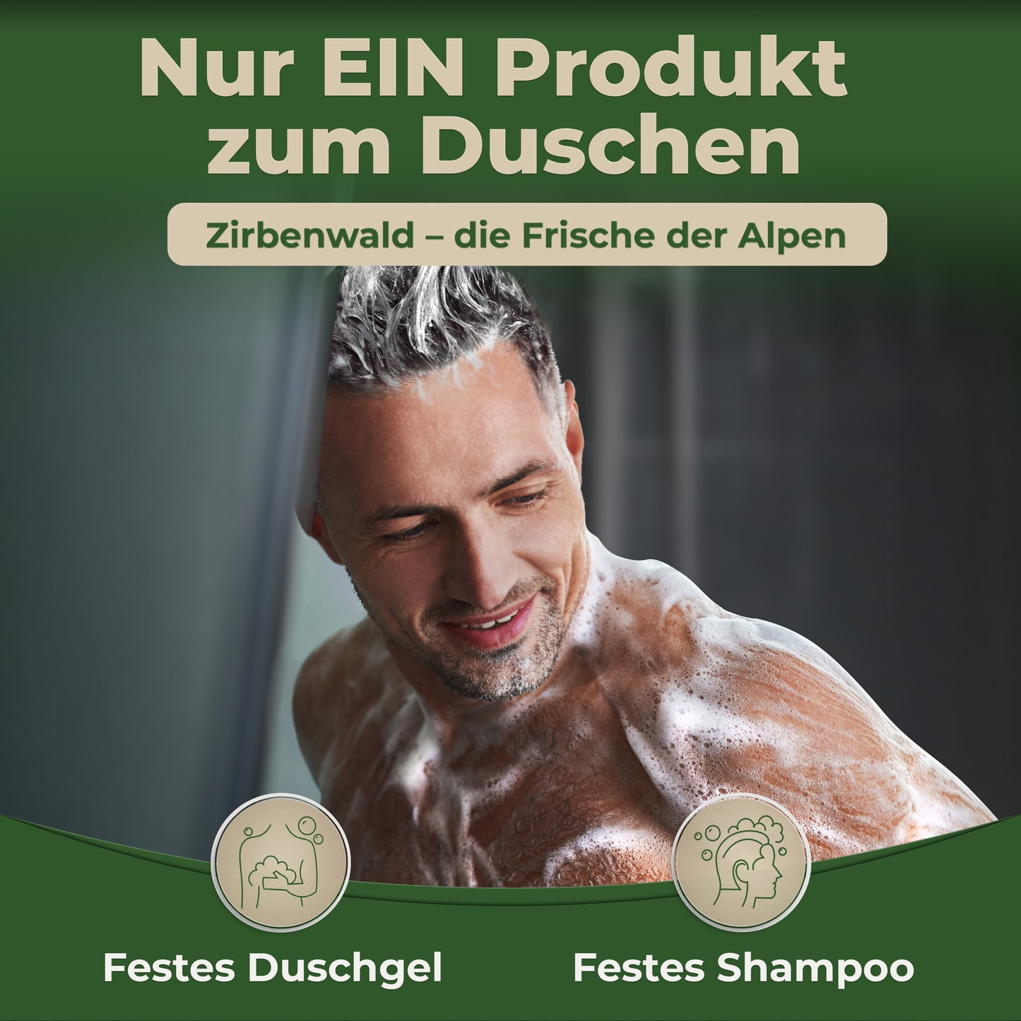 larum sports Duschseife Zirbenwald, 2 Stück