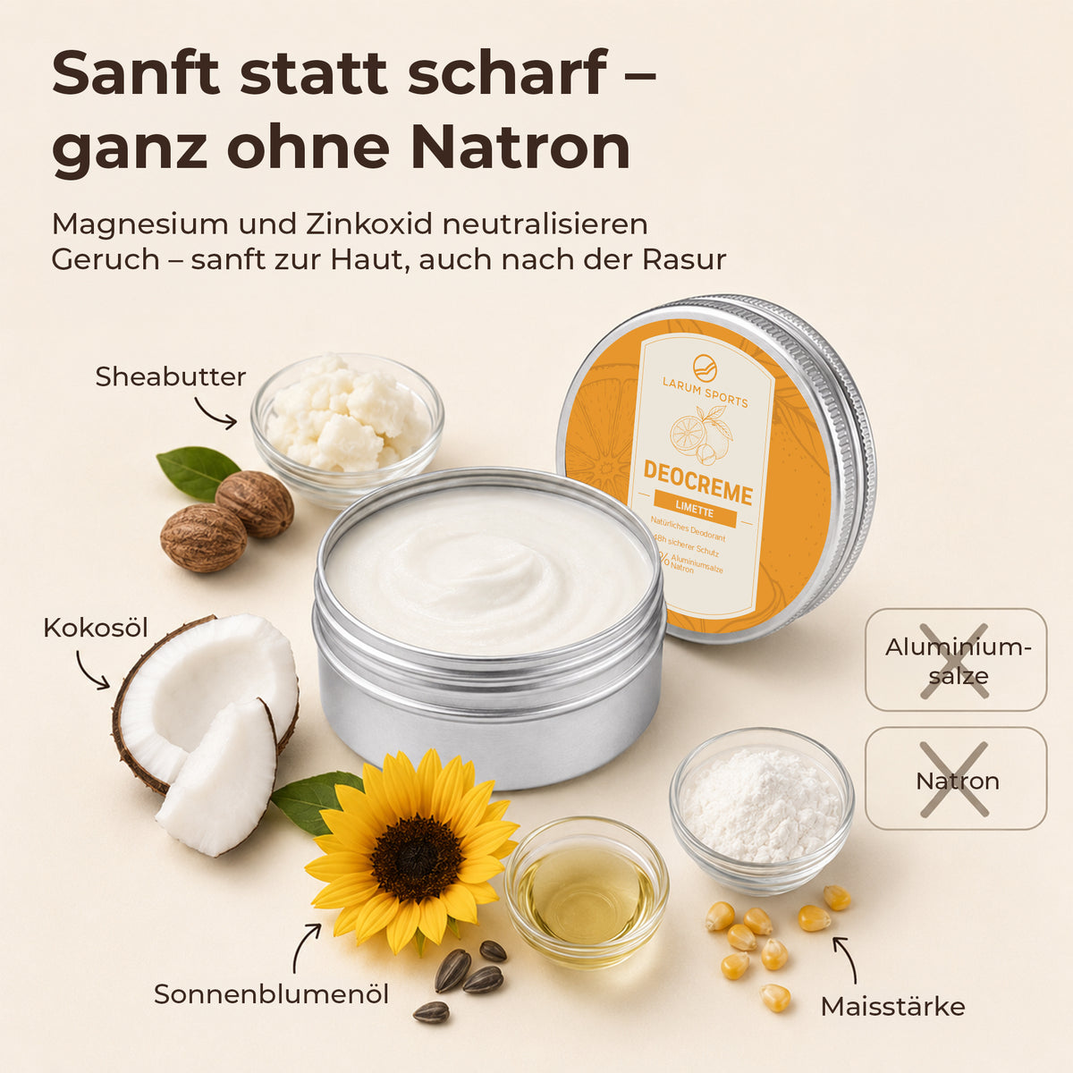 larum sports Deo Creme 48h Limette