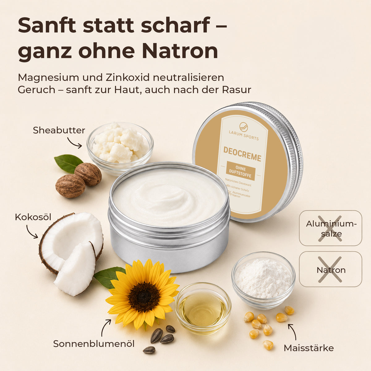 larum sports Deo Creme 48h pur parfumfrei