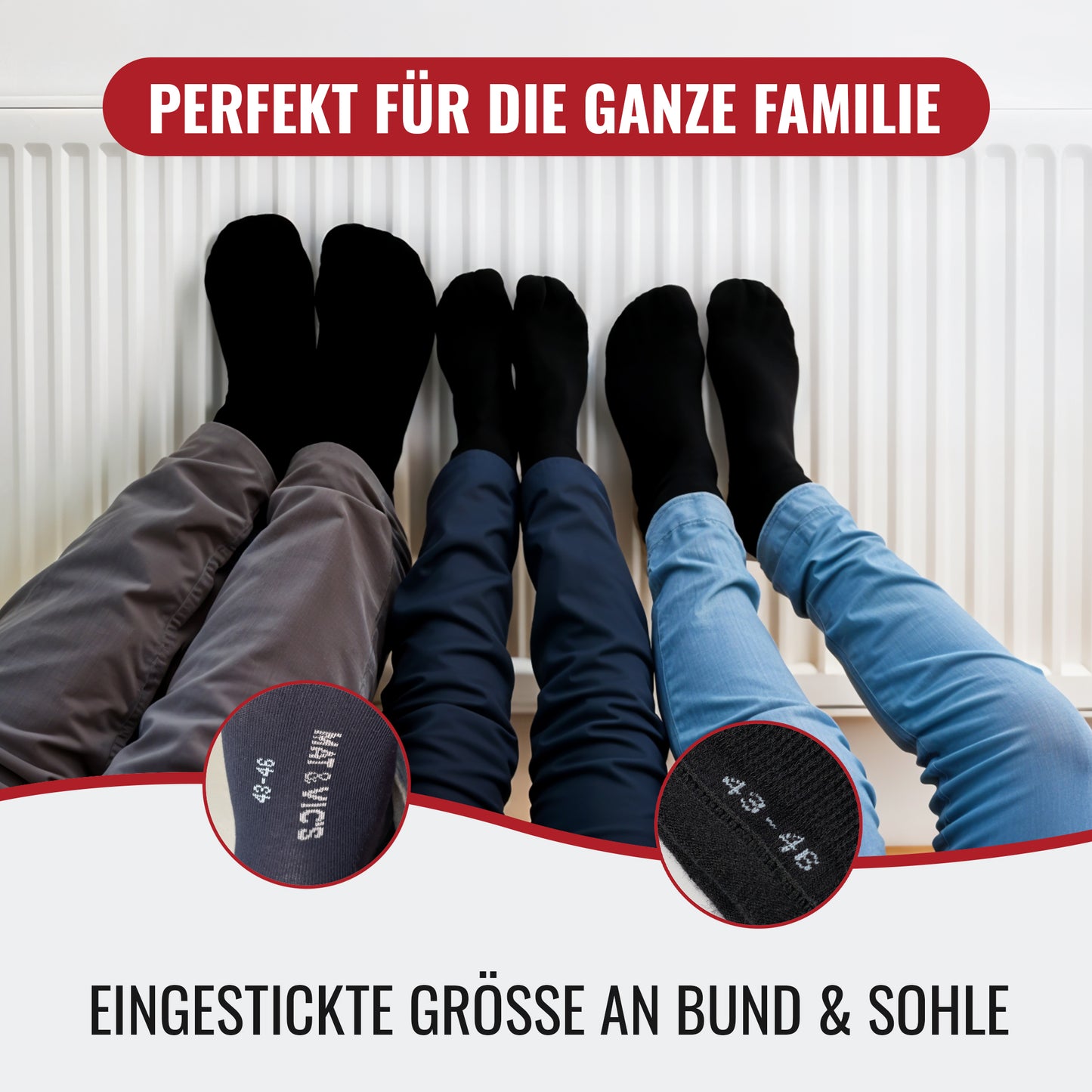 The Cotton Classic | Crew Socken, 10 Paar, schwarz