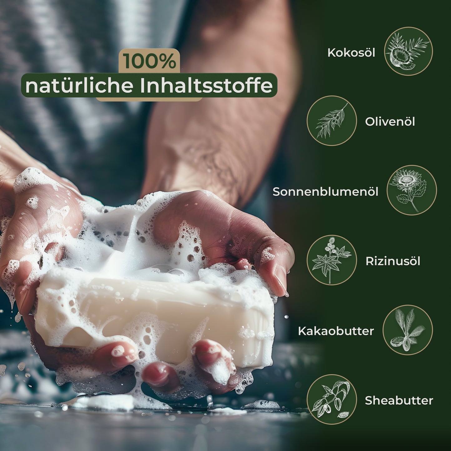 larum sports Duschseife pur, 2 Stück