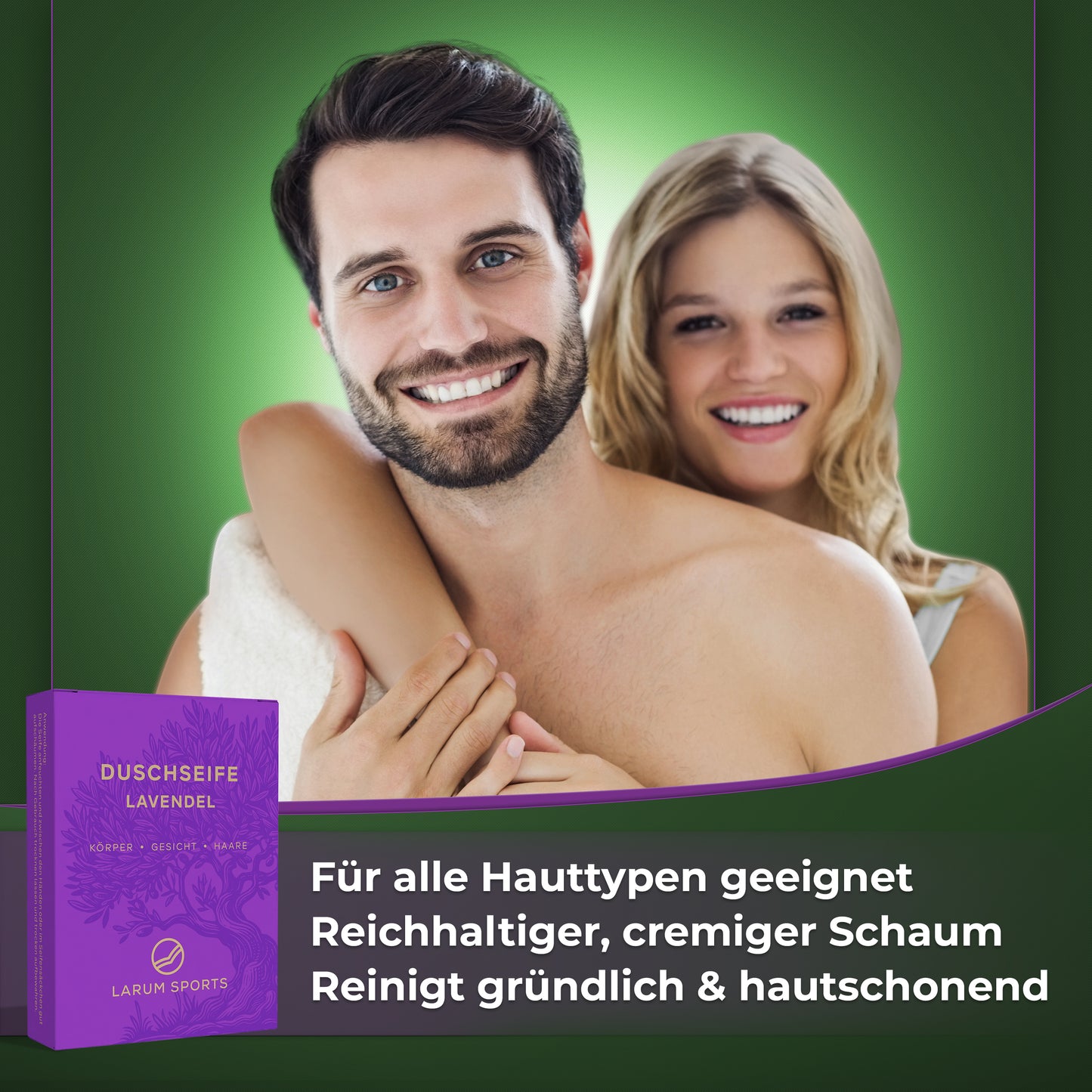 larum sports Duschseife Lavendel, 2 Stück
