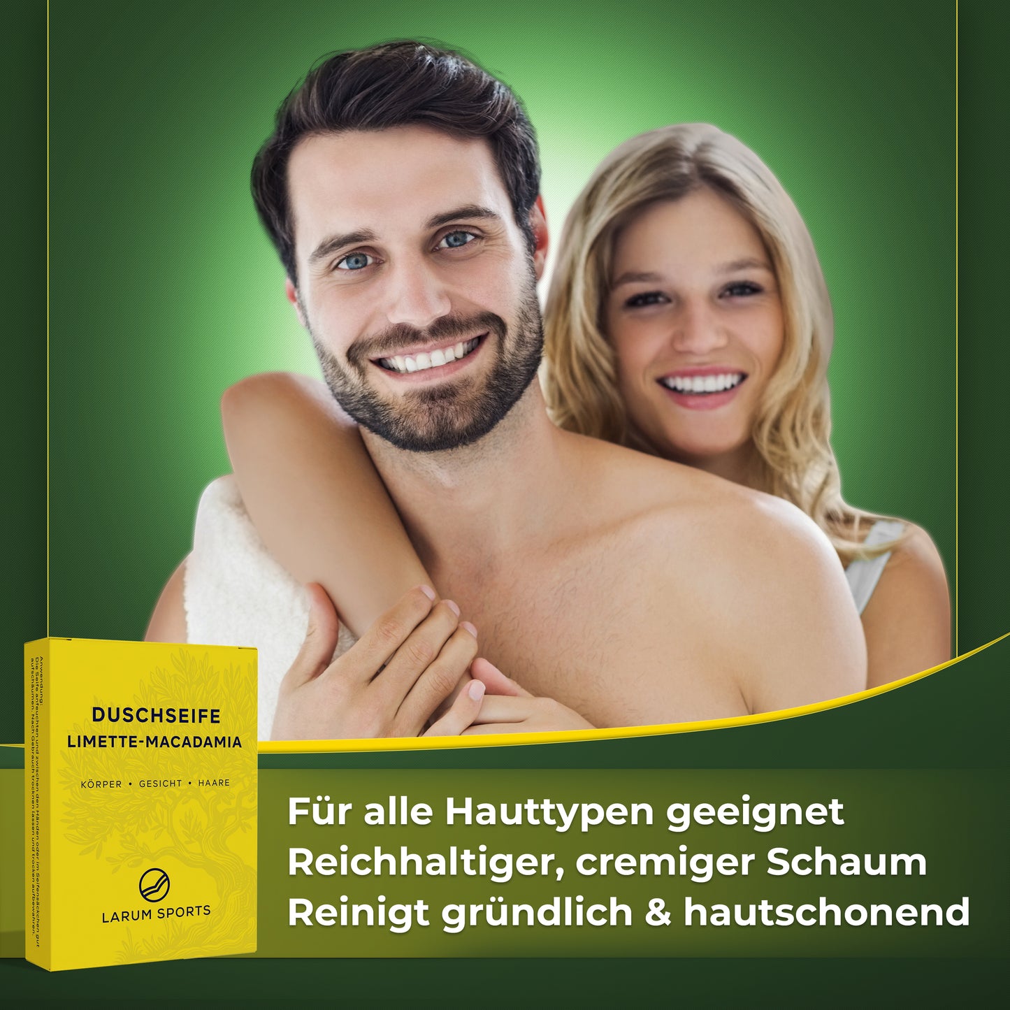 larum sports Duschseife Limette Macadamia, 2 Stück