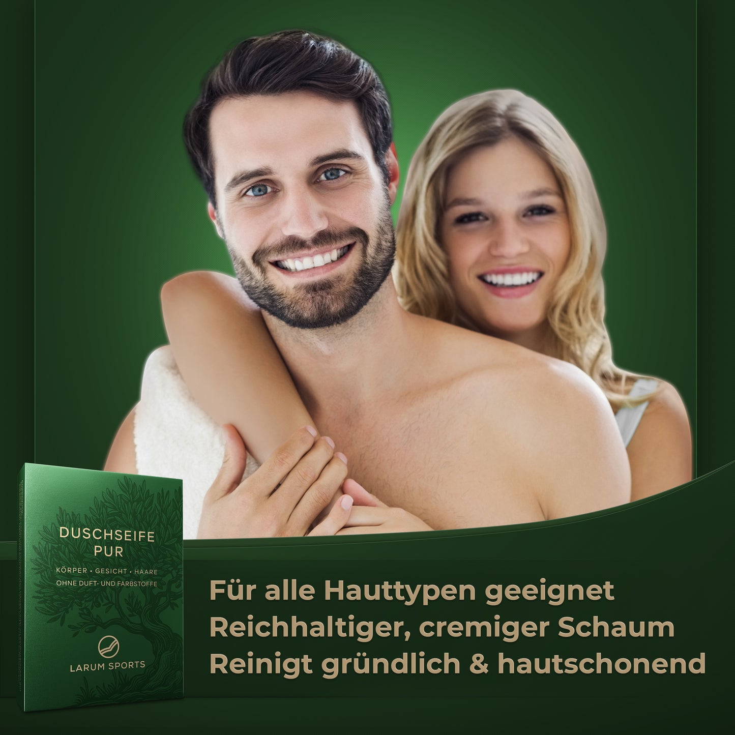 larum sports Duschseife pur, 2 Stück