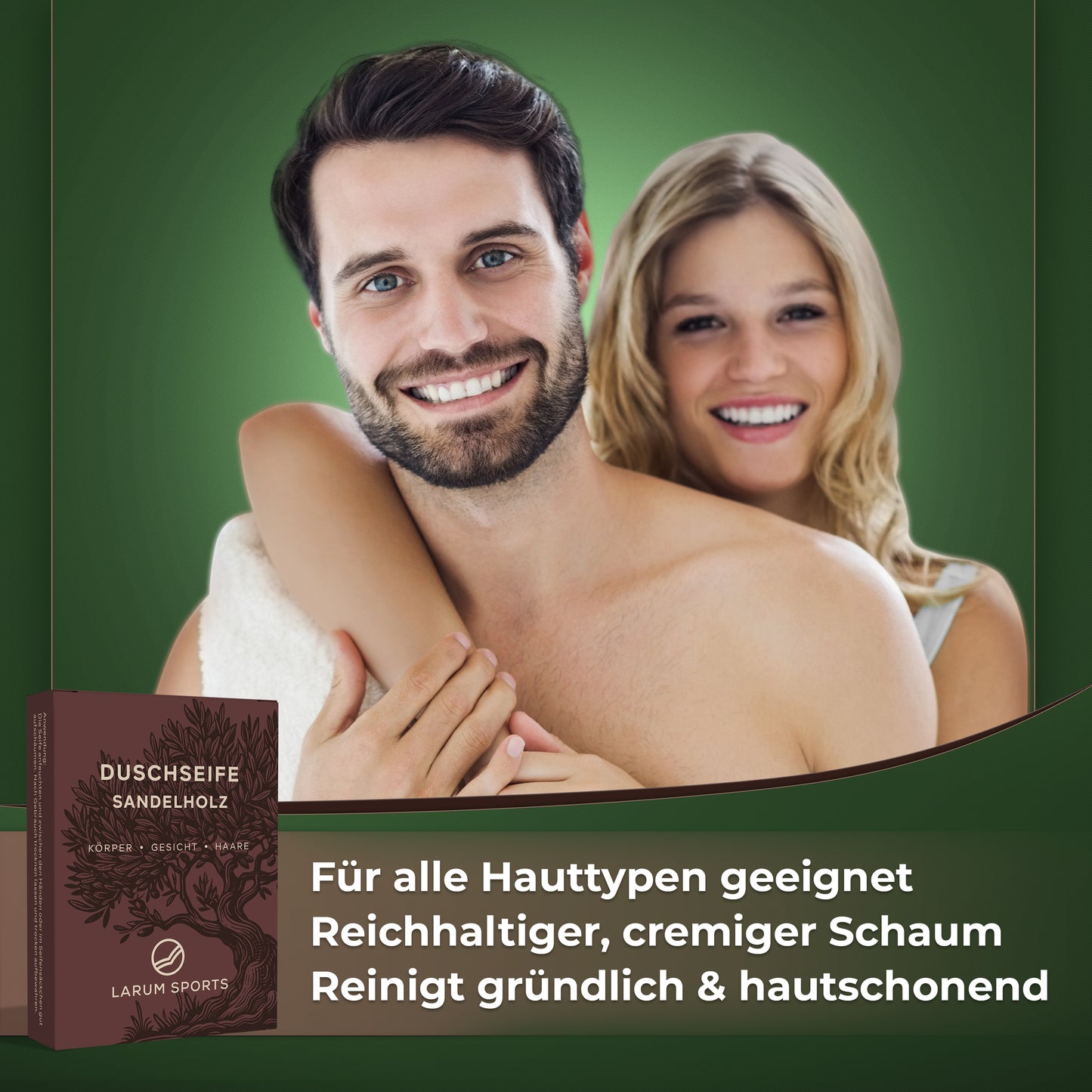 larum sports Duschseife Sandelholz, 2 Stück