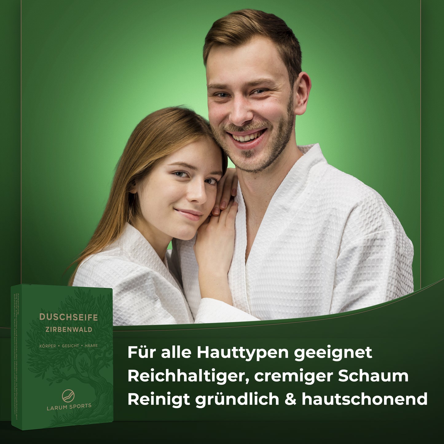 larum sports Duschseife Zirbenwald, 2 Stück