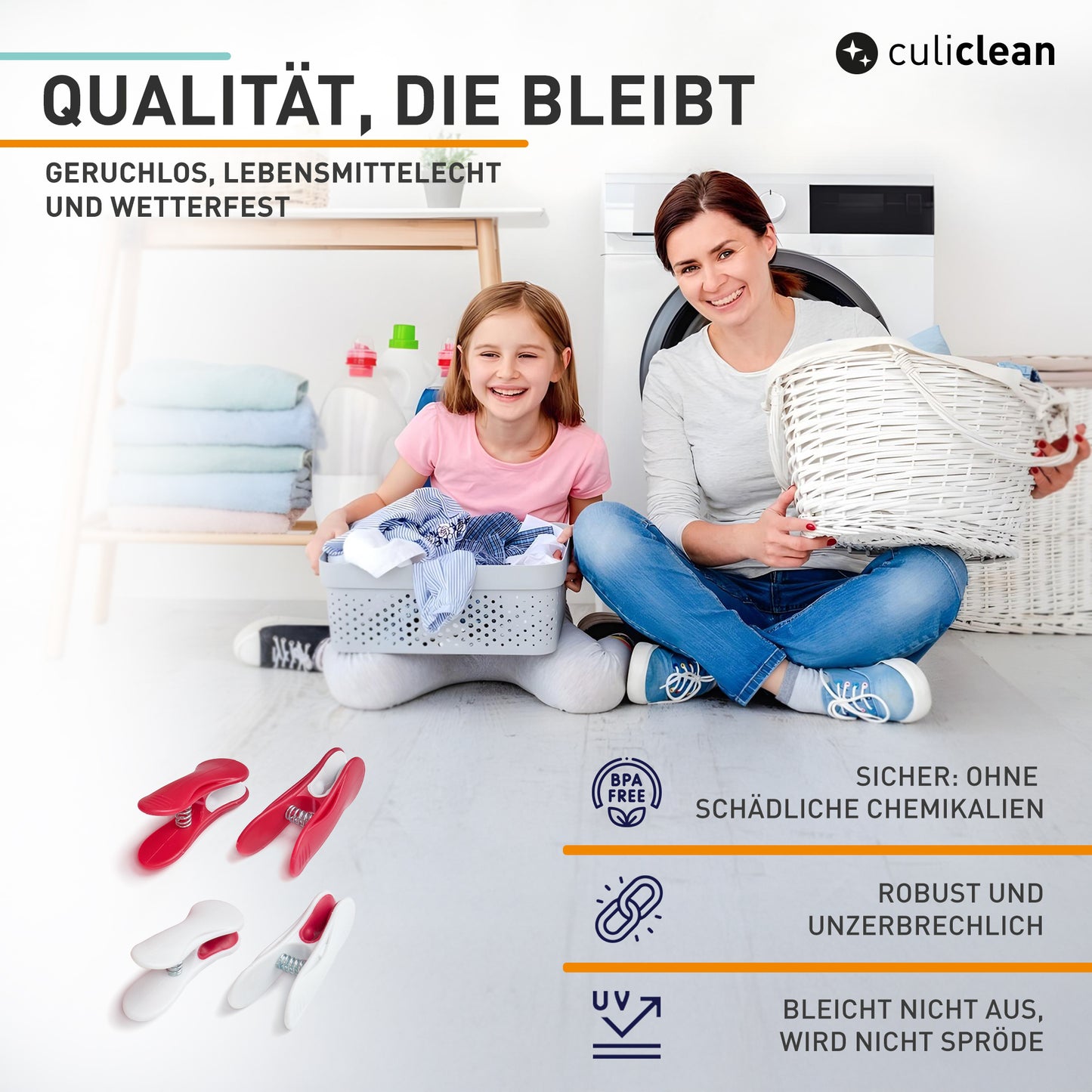 Soft Clips (20 Stück, grau-weiß-grün)