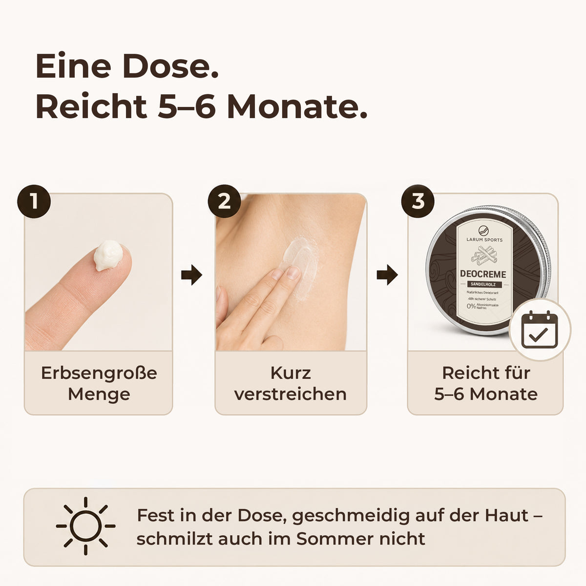 larum sports Deo Creme 48h Sandelholz
