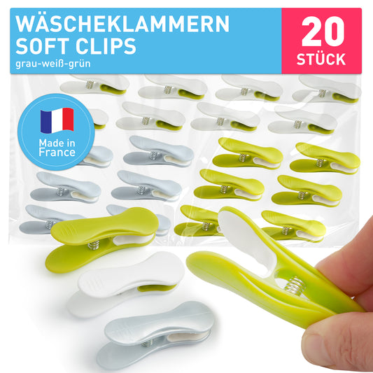 Soft Clips (20 Stück, grau-weiß-grün)