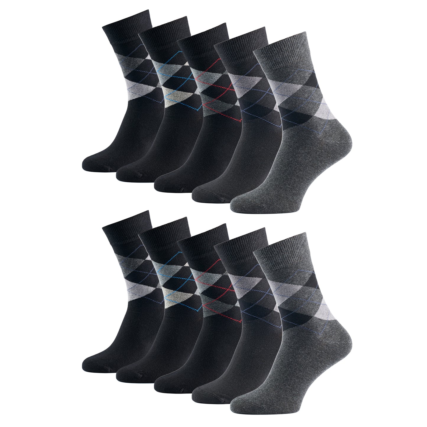 The Cotton Classic | Crew Socken, 10 Paar, Black Collection