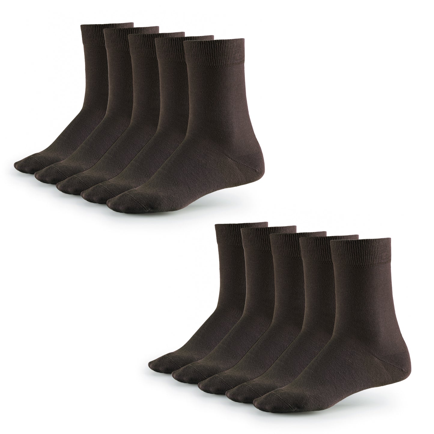 The Cotton Classic | Crew Socken, 10 Paar, Coffee Bean