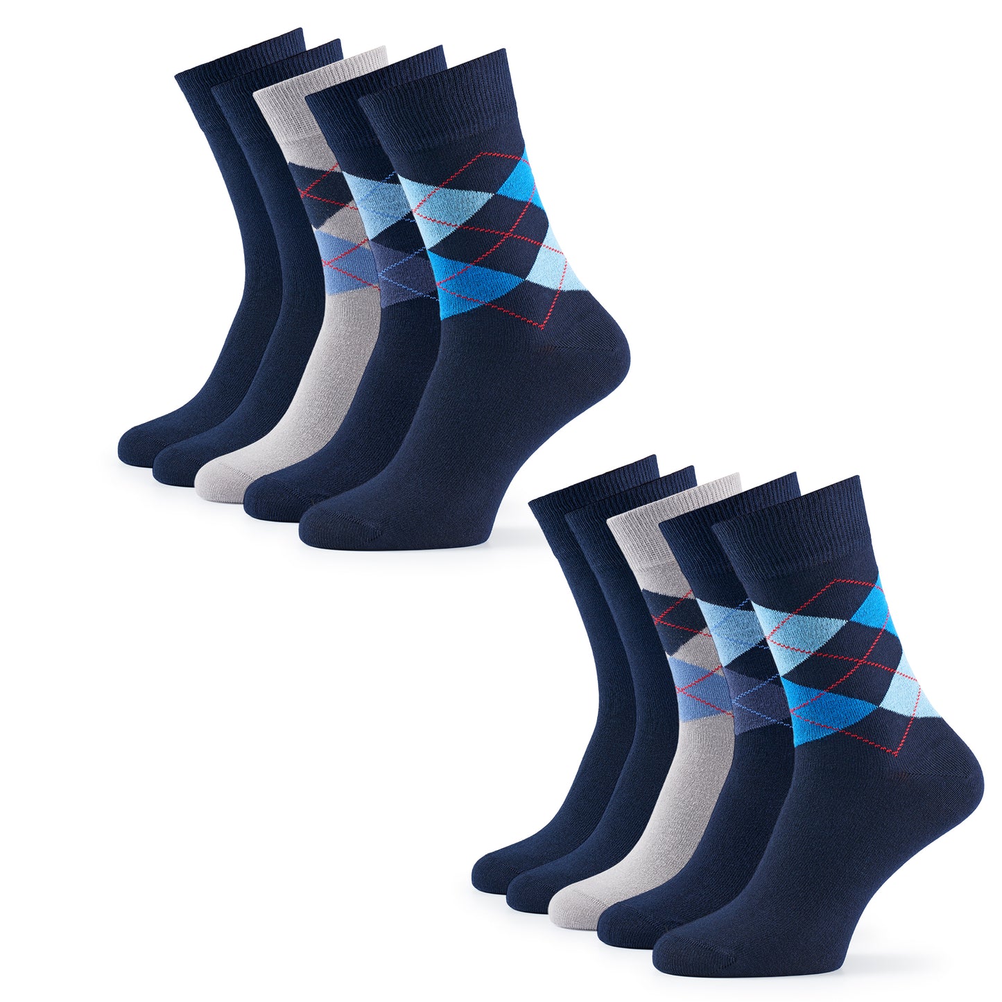 The Cotton Classic | Crew Socken, 10 Paar, Navy Mix