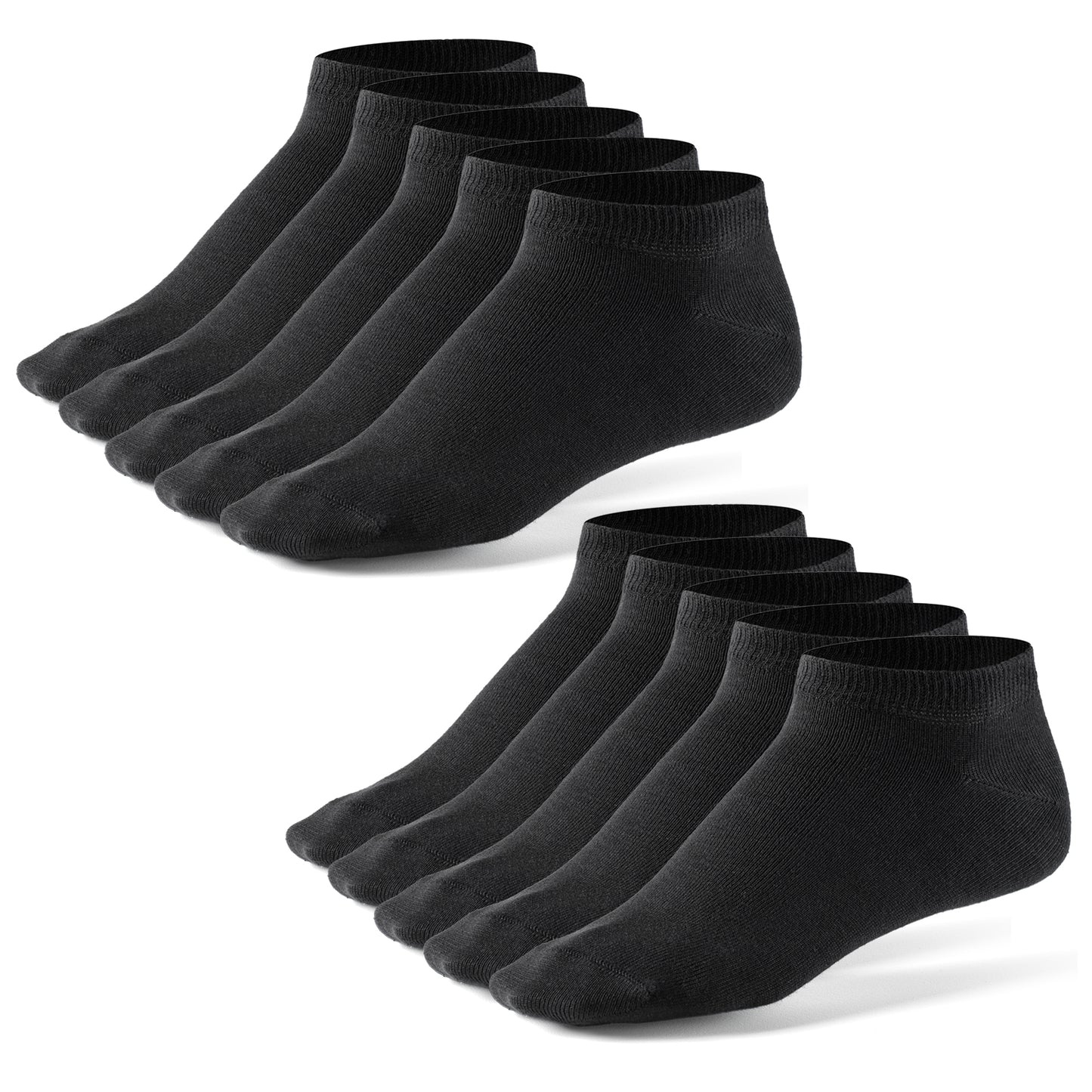 Sneaker Socken, 10 Paar, schwarz