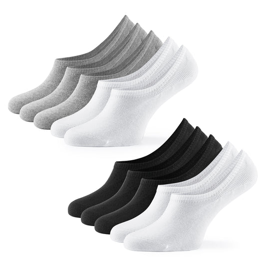 Füßlinge, 10 Paar, schwarz, weiß und grau