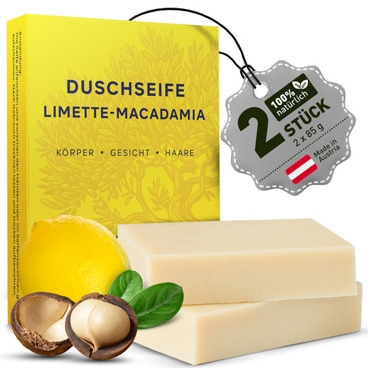larum sports Duschseife Limette Macadamia, 2 Stück