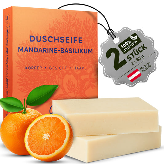 larum sports Duschseife Mandarine Basilikum, 2 Stück