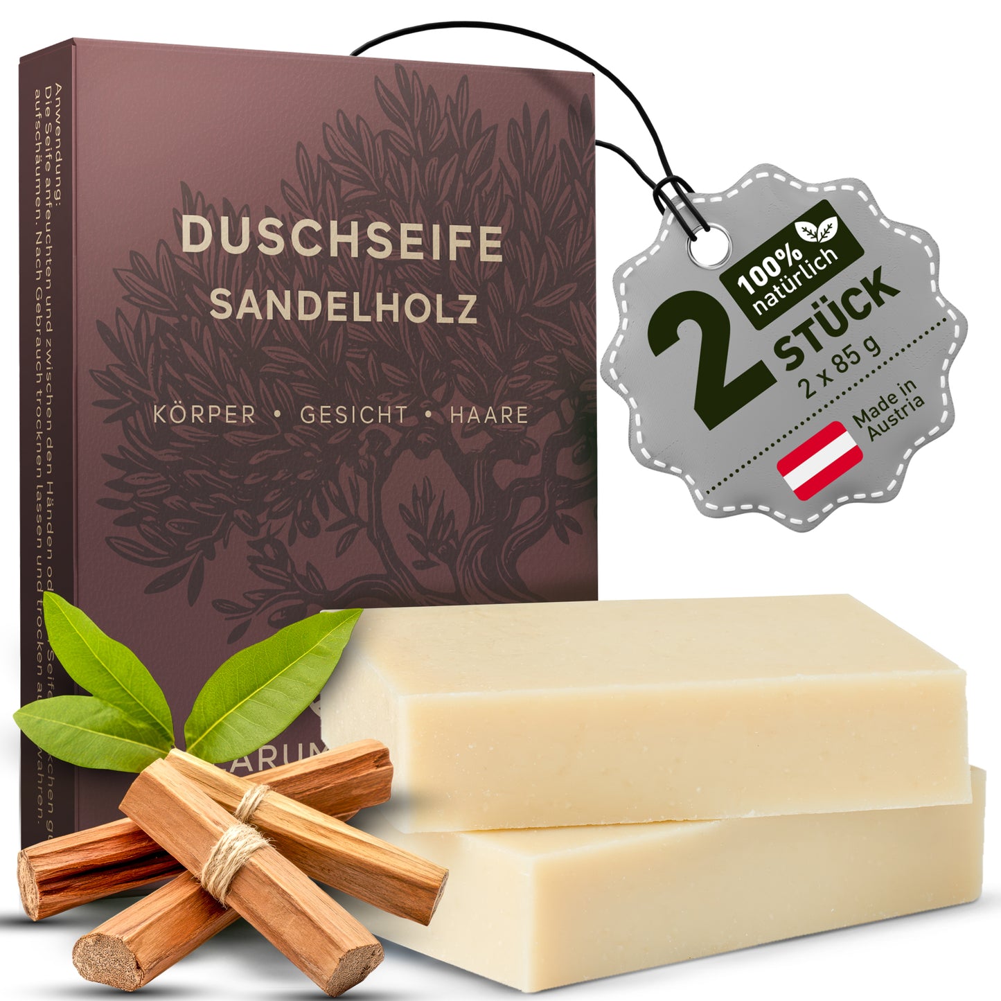 larum sports Duschseife Sandelholz, 2 Stück